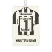 Personalisierte Schwarz-Weiß-Shirts Nr. 1 Lüfter Autolufterfrischer (Rückseite)