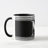 Personalisierte Schwarz-Weiß-Tasse mit Mama Tasse (Links)