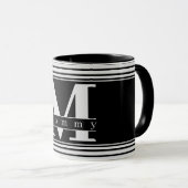 Personalisierte Schwarz-Weiß-Tasse mit Mama Tasse (VorderseiteRechts)