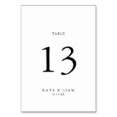 Personalisierte Schwarz-Weiß-Tischnummer Tischnummer (Rückseite)