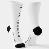 Personalisierte Schwarz-Weiß-TRAUZEUGE-Hochzeitsso Socken (Gewinkelt)