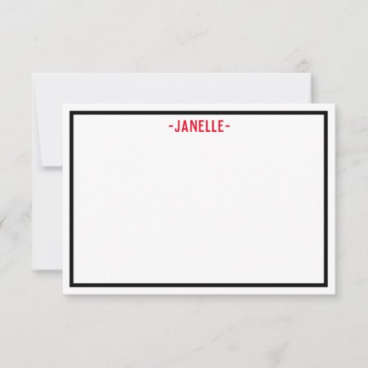 Personalisierte Schwarz-, Weiß- und Rot-Flachbilds Einladung (Vorderseite)