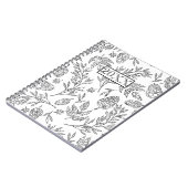 Personalisierte Schwarz-weiße Acorn-Foliage Notizblock (Linke Seite)