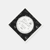 Personalisierte Schwarz-weiße Graduierungspartei N Serviette (Ecke)