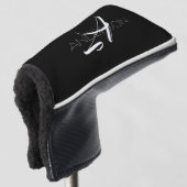 Personalisierte Schwarz-weiße Moderne Golf Headcover (3/4 Vorderseite)