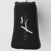 Personalisierte Schwarz-weiße Moderne Golf Headcover (Rotieren 90)