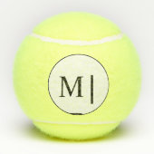 Personalisierte Schwarz-weiße Monogram Initials Te Tennisbälle (Rückseite)