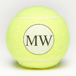 Personalisierte Schwarz-weiße Monogramm-Initialen Tennisbälle