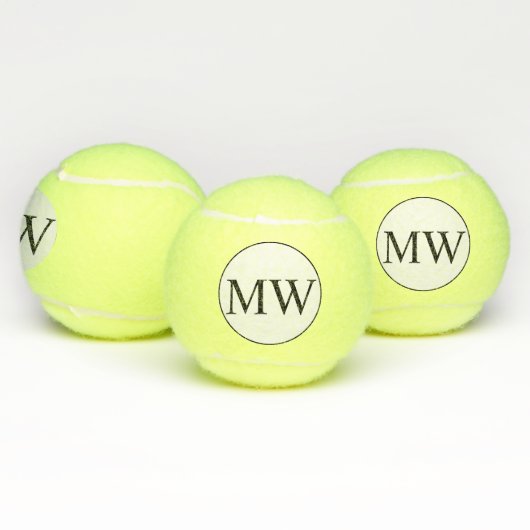 Personalisierte Schwarz-weiße Monogramm-Initialen Tennisbälle (Multi)