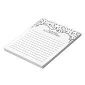 Personalisierte Schwarz-weiße Musiknote Notizblock (Rotiert)