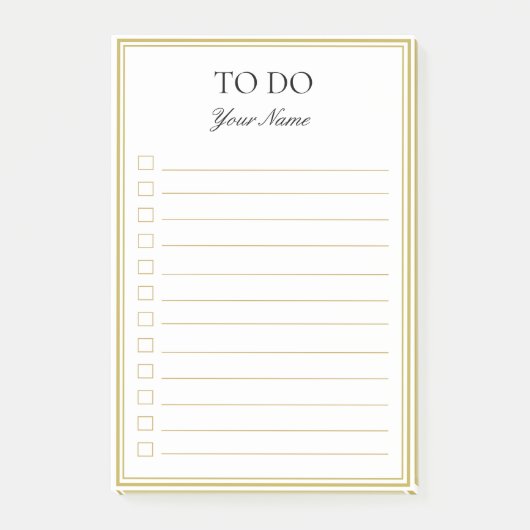 Personalisierte Schwarz-weiße Notizen zur Goldnach (Vorderseite)