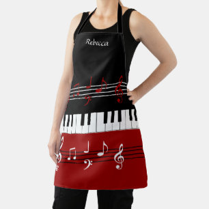 Personalisierte Schwarz-weiße Piano-Keys Schürze