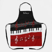 Personalisierte Schwarz-weiße Piano-Keys Schürze (Vorderseite)