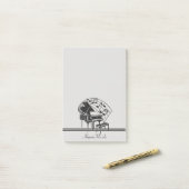 Personalisierte Schwarz-weiße Piano-Musiknoten Post-it Klebezettel (Auf Schreibtisch)