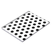 Personalisierte schwarz-weiße Polka-Punkte Notizblock (Linke Seite)