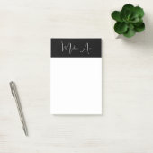 Personalisierte Schwarz-weiße Schrift Post-it Klebezettel (Büro)