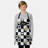 Personalisierte Schwarz-weiße Schürze (Getragen)