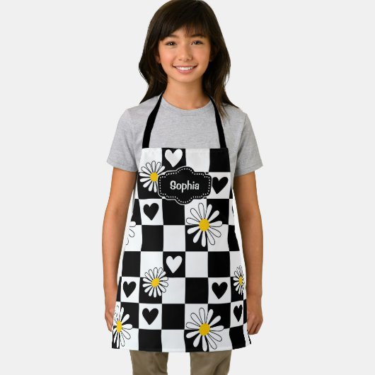 Personalisierte Schwarz-weiße Schürze (Insitu)