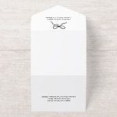 Personalisierte Schwarz-weiße Silver Holiday Party All-in-One-Einladung (Außenseite)