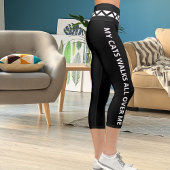 Personalisierte Schwarz-weiße Stadtrandkleidung Capri Leggings