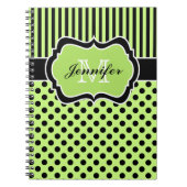 Personalisierte Schwarz-weiße Streifenköpfe Notizblock (Vorderseite)