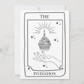 Personalisierte Schwarz-weiße Tarot-Karte Einladung (Vorderseite)