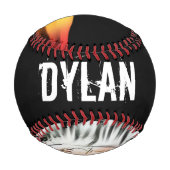 Personalisierte Schwarzbaseballwärme Baseball (Vorderseite)