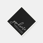 Personalisierte schwarze Abschlussservietten Serviette (Ecke)