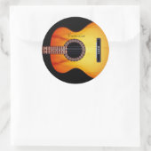 Personalisierte schwarze Acoustic Gitarre Runder Aufkleber (Tasche)