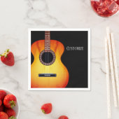 Personalisierte schwarze Acoustic Gitarre Serviette (Beispiel)