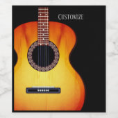 Personalisierte schwarze Acoustic Gitarre Weinetikett (Einzelnes Label)