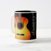Personalisierte schwarze Akustikgitarre Zweifarbige Tasse (Vorderseite Links)