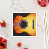 Personalisierte schwarze akustische Gitarre 2 Serviette (Beispiel)