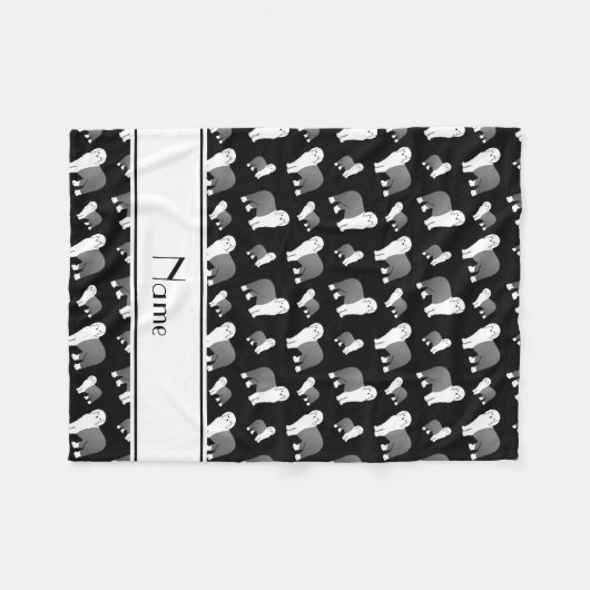 Personalisierte schwarze alte englische fleecedecke (Vorderseite (Horizontal))