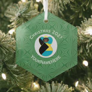 Personalisierte schwarze bahamaische Engel-Hanukka Ornament Aus Glas