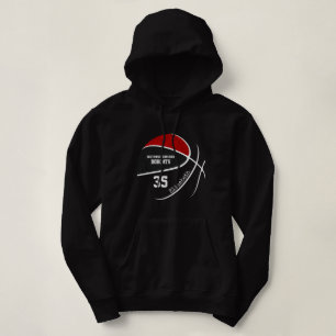 personalisierte schwarze Basketballmannschaft Hoodie