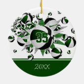personalisierte schwarze Basketballstars Keramik Ornament (Hinten)