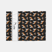 Personalisierte schwarze Bernhardiner-Namenshunde Fleecedecke (Vorderseite (Horizontal))