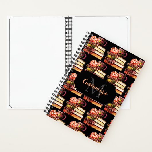 Personalisierte schwarze Bücher und Tee (Innen)