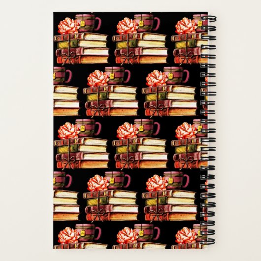 Personalisierte schwarze Bücher und Tee (Rückseite)