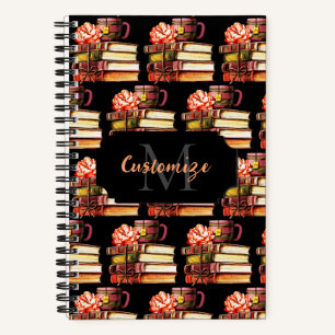 Personalisierte schwarze Bücher und Tee
