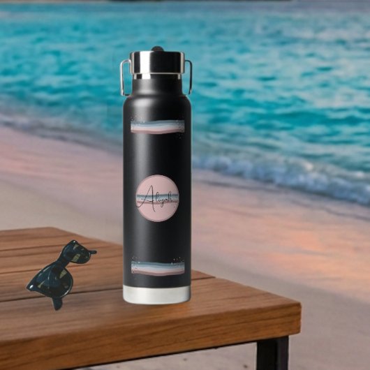 Personalisierte schwarze Dämmerung  Trinkflasche