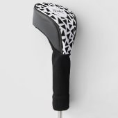 Personalisierte schwarze Dreiecke Golf Headcover (angewinkelt)