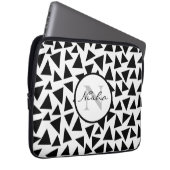 Personalisierte schwarze Dreiecke Laptopschutzhülle (Vorne Rechts)