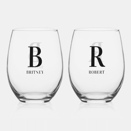 Personalisierte Schwarze Familie Weinglas Ohne Stiel (Vorderseite)