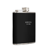 Personalisierte schwarze Flaschen Hochzeitsgeschen Flachmann (Rechts)