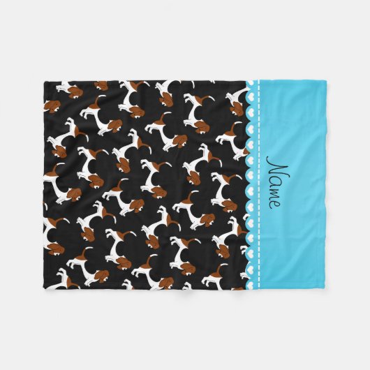 Personalisierte schwarze fleecedecke (Vorderseite (Horizontal))