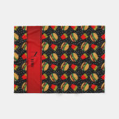 Personalisierte schwarze fleecedecke (Vorderseite (Horizontal))