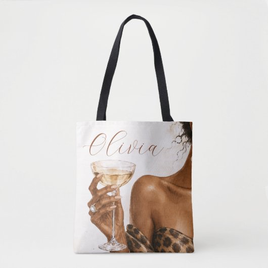 Personalisierte schwarze Frauenmode-Tasche Tasche (Vorderseite)