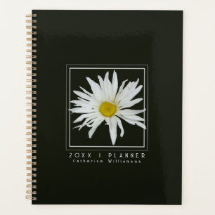 Personalisierte schwarze Gänseblümchen-Blume Planer